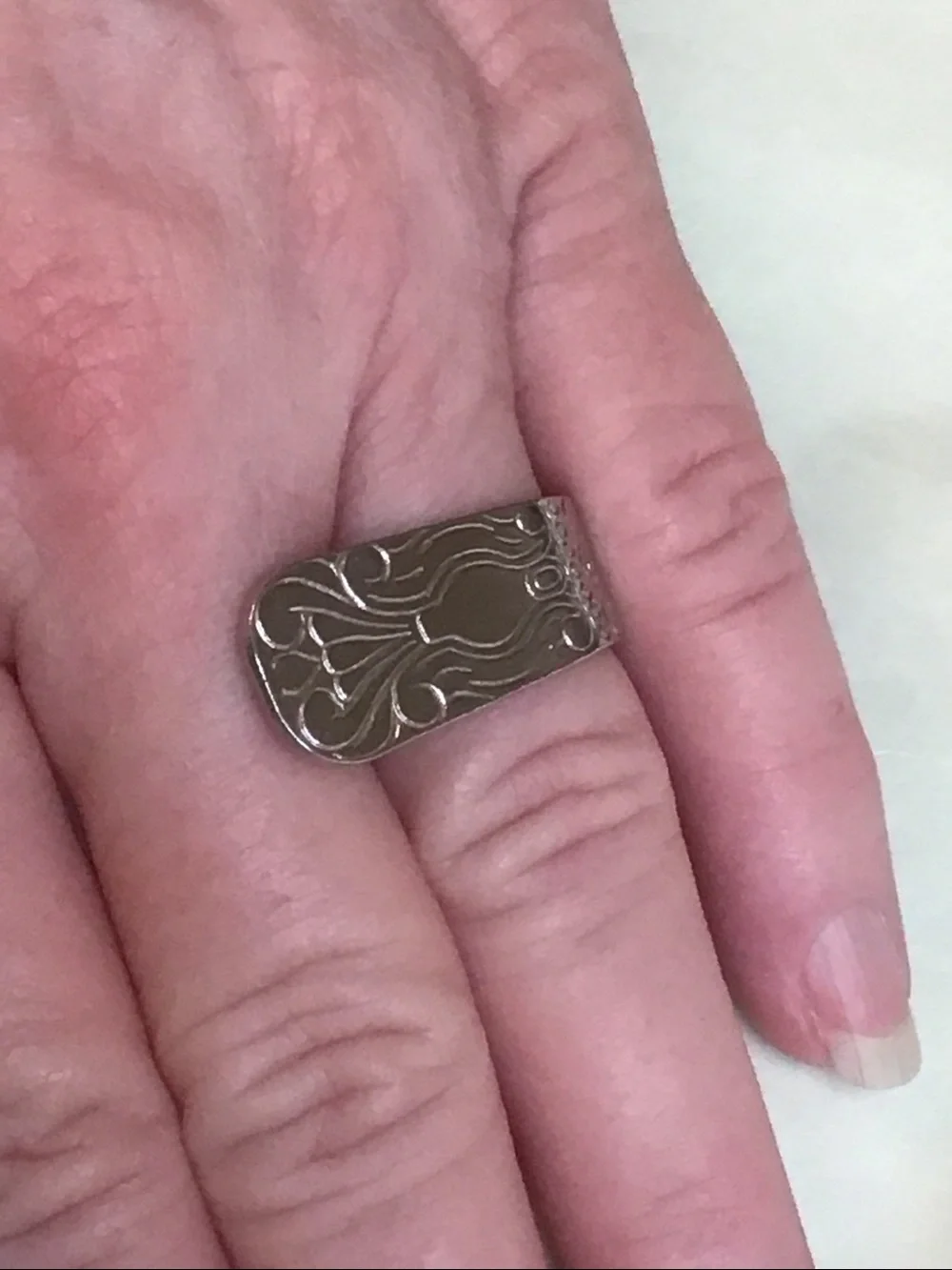 Vintage Silver Spoon Ring, Adjustable